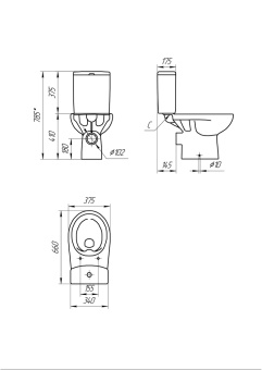 NATURE унитаз-компакт Clean on (Cersanit) #WF_CITY_VIN# картинка