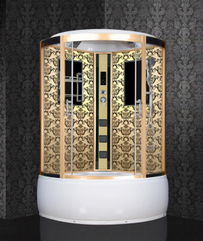 NG 7744G (Ниагара) душевая кабина 120*120*215 гл.п (стенки ЗОЛОТО) #WF_CITY_VIN# картинка