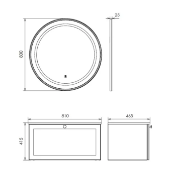 Зеркало "Ереван-80" LED-подсветка, бесконт. сенсор, антизапот, серый шелк COMFORTY #WF_CITY_VIN# картинка