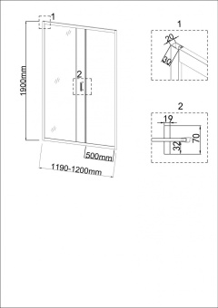 Дверь в нишу NG-42-12AG (120*195) #WF_CITY_VIN# картинка