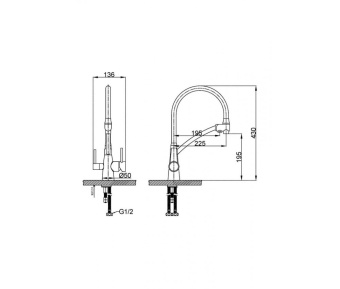 Смеситель LEMARK LM3071С-Gray "Комфорт" для кухни с гибк.изливом, с подкл.к фильтру питьевой воды  #WF_CITY_VIN# картинка