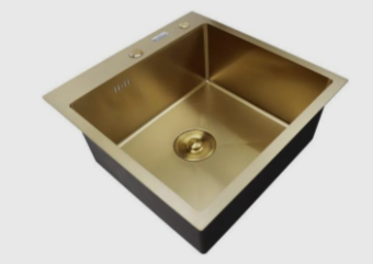 Мойка AGATA G5044-AR 50*44 ЗОЛОТО + сифон, коландер, дозатор #WF_CITY_VIN# картинка