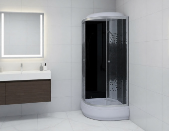 Душевая кабина CS-6690-25K,90*90*215 ср.п 25см,мозайчатый узор,про ст. 4мм,профиль хром.АКЦИЯ!!! #WF_CITY_VIN# картинка