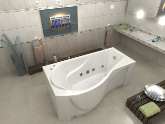 КАПРИ ванна акрил. 170*95 правая с каркасом #WF_CITY_VIN# картинка