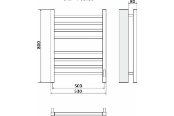 Полотенцесушитель Step-1 80*50 электрич. прав. ТЭН RAL9016 бел мат #WF_CITY_VIN# картинка