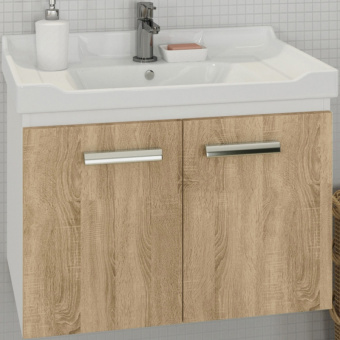 Тумба "Рига 60" подвесная Дуб сонома с раковиной COMFORTY 9335-60 #WF_CITY_VIN# картинка