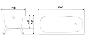 Ванна стальная "LAGUNA" 150*70*360   (2 СОРТ) #WF_CITY_VIN# картинка