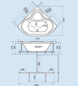 Акриловая ванна Медея 145*145 #WF_CITY_VIN# картинка