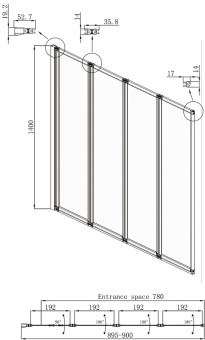 Шторка на ванну Ambassador Bath Screens 16041110L 90*140 #WF_CITY_VIN# картинка