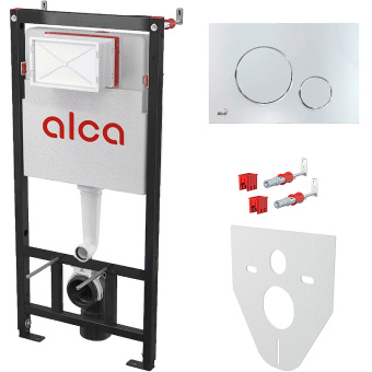 Инсталляция SET AlcaPlast инсталляция AM101/1120-0001 c  кнопкой хром глянец M671 #WF_CITY_VIN# картинка