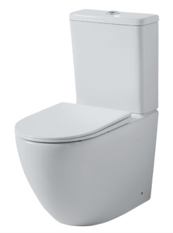 Унитаз-компакт EG311T безободковый ,круг смыв,сиденье тонкое ДП #WF_CITY_VIN# картинка