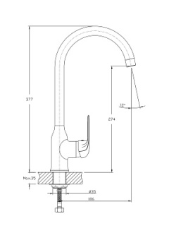 Смеситель д/кухни Fiji FI1835-23 #WF_CITY_VIN# картинка