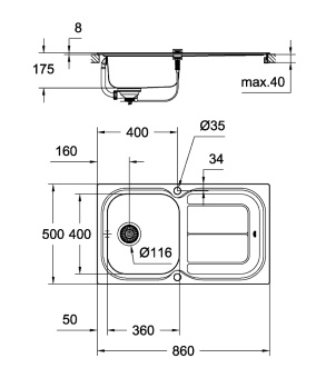Мойка кухонная Grohe K300 31563SD0 #WF_CITY_VIN# картинка