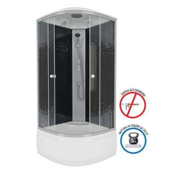 Душевая кабина NG-7507-14 BLACK 80х80х215 г.п. МОЗАИКА #WF_CITY_VIN# картинка