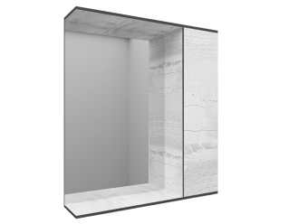 Шкаф-зеркало Универсал- Дуб ПАЙН 500*150*700 мм (Рино) #WF_CITY_VIN# картинка