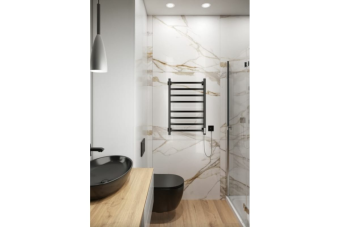 Полотенцесушитель 80/40 Step-1 электрич. прав. ТЭН RAL9005 черн мат #WF_CITY_VIN# картинка