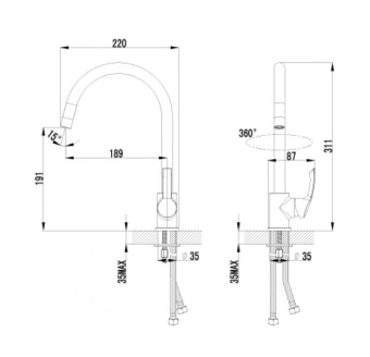 Смеситель LEMARK д/кухни LM1105С "плюс Страйк" #WF_CITY_VIN# картинка
