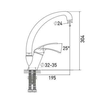 Смеситель GROSS AQUA Nord д/кухни 3519514С-А02 #WF_CITY_VIN# картинка