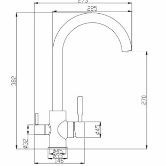 Смеситель д/кухни FASHUN A4397 хром #WF_CITY_VIN# картинка