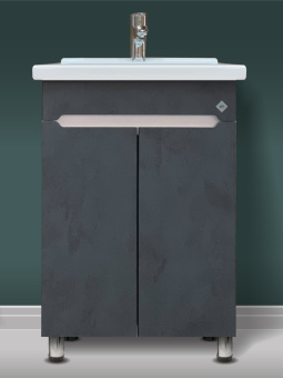 Тумба "УРАН COMO 50" 2 створки ГРАФИТ С РАКОВИНОЙ COMO 50 #WF_CITY_VIN# картинка