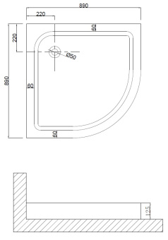 Душ. поддон NG-90-90 (90*90*13) полукруг, для 6606, 6806 #WF_CITY_VIN# картинка