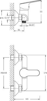 Смеситель д/душа Crete CR3535-63 #WF_CITY_VIN# картинка
