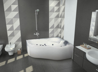 ИБИЦА XL ванна асим 160*100 левая + м/к+экран #WF_CITY_VIN# картинка