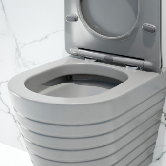 Унитаз подвесной K703GM безободковый, сиденье тонкое ДП, СЕРЫЙ МАТОВЫЙ #WF_CITY_VIN# картинка