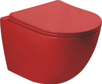 SL-5005MR Унитаз подвесной, безободковый, красный матовый + сиденье микролифт #WF_CITY_VIN# картинка