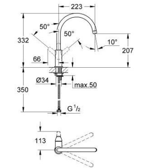Смеситель для мойки BauFlow 31230000  GROHE #WF_CITY_VIN# картинка