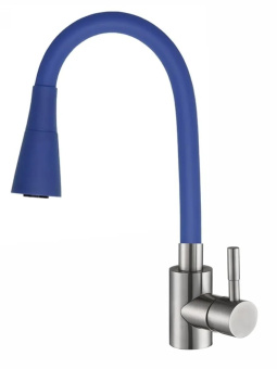 Смеситель АНТЕЙ д/кухни 572577 Мармелад синий с силиконовым изливом #WF_CITY_VIN# картинка