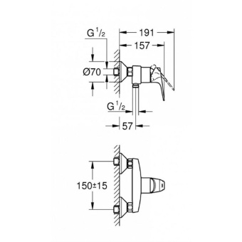 Смеситель для душа BauF low 23755000 GROHE #WF_CITY_VIN# картинка