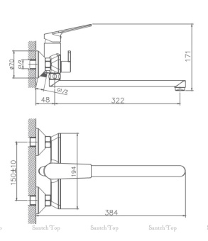 Смеситель HAIBA д/ванны HB22533-3 пепельный #WF_CITY_VIN# картинка
