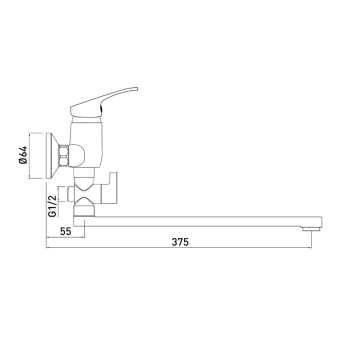 Смеситель GROSS AQUA Base д/ванны и душа 7237258-35L(F) #WF_CITY_VIN# картинка