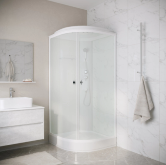 Душевая кабина Supra KR068041 (80*80*215) низ.поддон, стекло матовое, белые профиля #WF_CITY_VIN# картинка