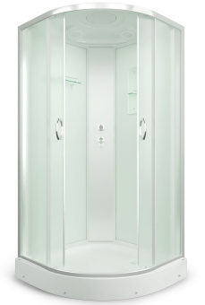 ERLIT ER3510P-C3-RUS душевая кабина 100*100*215 н.п./белые стенки/матовое стекло #WF_CITY_VIN# картинка