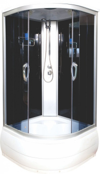 Душевая кабина Водный мир ВМ-8811 100х100х215 (черные стенки, тонированные стекла)