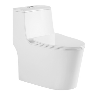 Монолит T1087 безободковый круговой смыв, сиденье тонкое ДП (с гофрой и подводкой) #WF_CITY_VIN# картинка