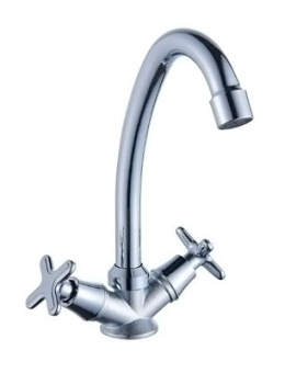 Смеситель д/кухни с 2-мя рукоятками с высоким изливом Кристи 407350 Антей #WF_CITY_VIN# картинка