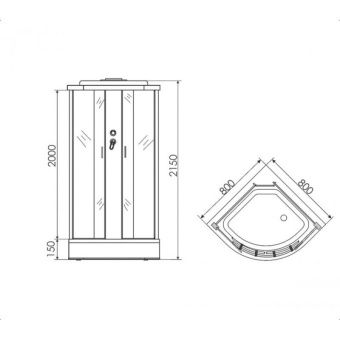ERLIT ER 4510P-C4 душевая кабина 100*100*215 #WF_CITY_VIN# картинка
