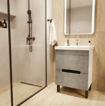 Тумба "Честер 60"БЕТОН  с раковиной Грейс 60 #WF_CITY_VIN# картинка