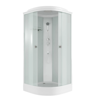 Душевая кабина Supra KR068041 (80*80*215) низ.поддон, стекло матовое, белые профиля #WF_CITY_VIN# картинка