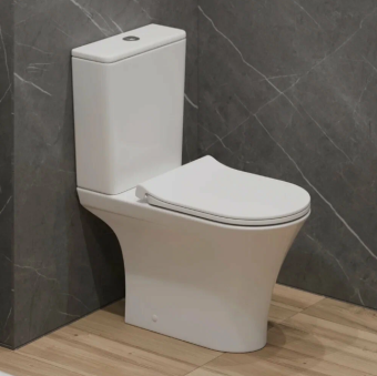 Унитаз-компакт EG306T безободковый ,круг смыв,сиденье тонкое ДП #WF_CITY_VIN# картинка