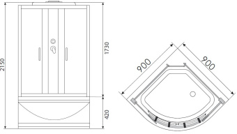 ERLIT ER3509TPF-C3 душевая кабина 90*90*215 #WF_CITY_VIN# картинка