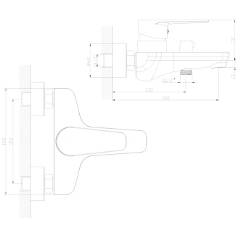 Смеситель д/ванны DR69036 #WF_CITY_VIN# картинка