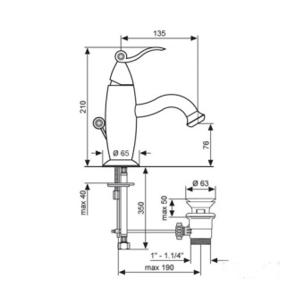 Смеситель Abel 39003 бронза для раковины #WF_CITY_VIN# картинка