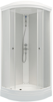 Душевая кабина ХИТ ДН4 88*88 А полукруг, низ.поддон, белый #WF_CITY_VIN# картинка