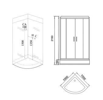 GR 141 (GROSSMANN) душевая кабина 100*100*215 #WF_CITY_VIN# картинка