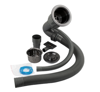 Мойка GFFrank 50*50 ГРАФИТ гл ч 20см, большой сифон с переливом 50502G #WF_CITY_VIN# картинка