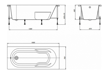GENOVA_N ванна 150*75*45 + монтажный комплект #WF_CITY_VIN# картинка